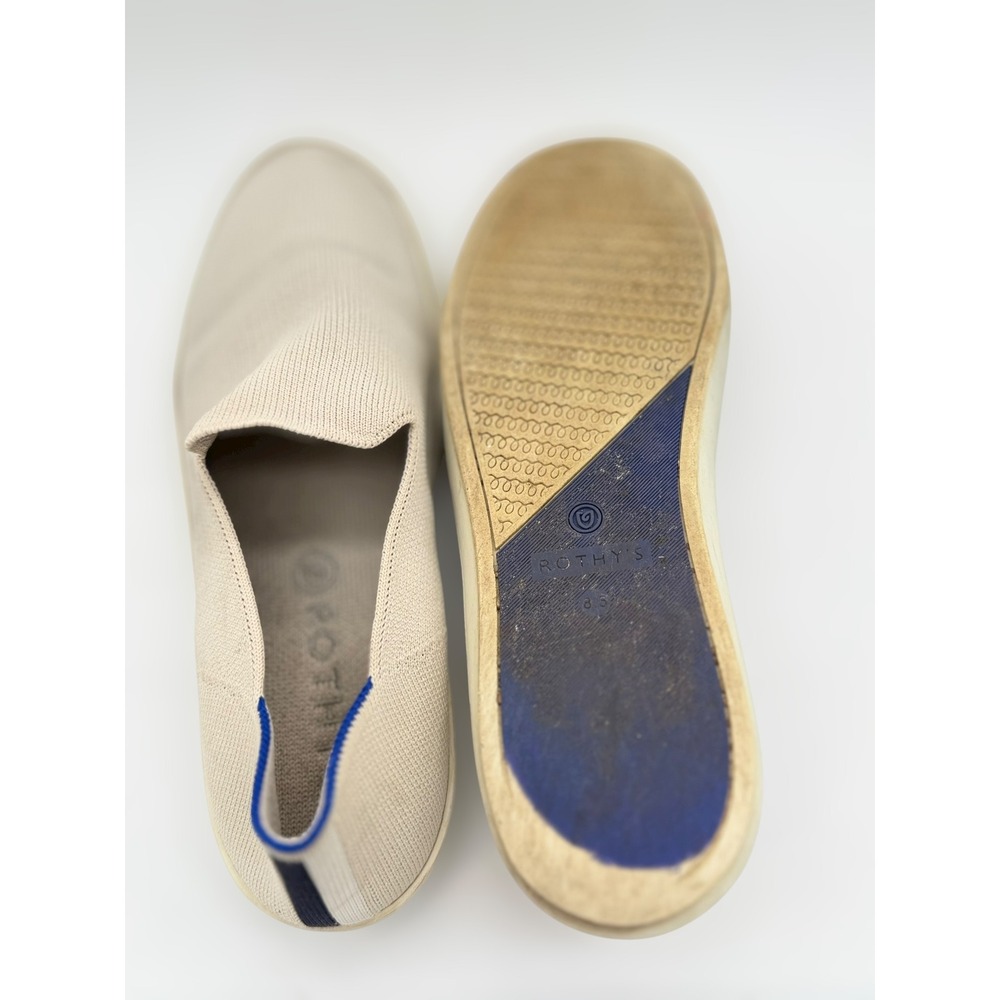 Rothys The Sneaker Sand Beige Slip On Knit Walking Shoes Womens 8.5 - Picture 4 of 5